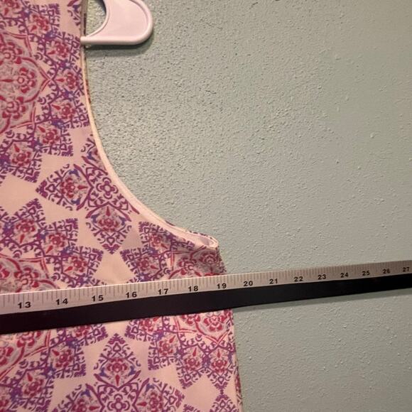 Women's Everly White Pink Purple Patterned Sleeveless Shift Dress Size L - Picture 5 of 7